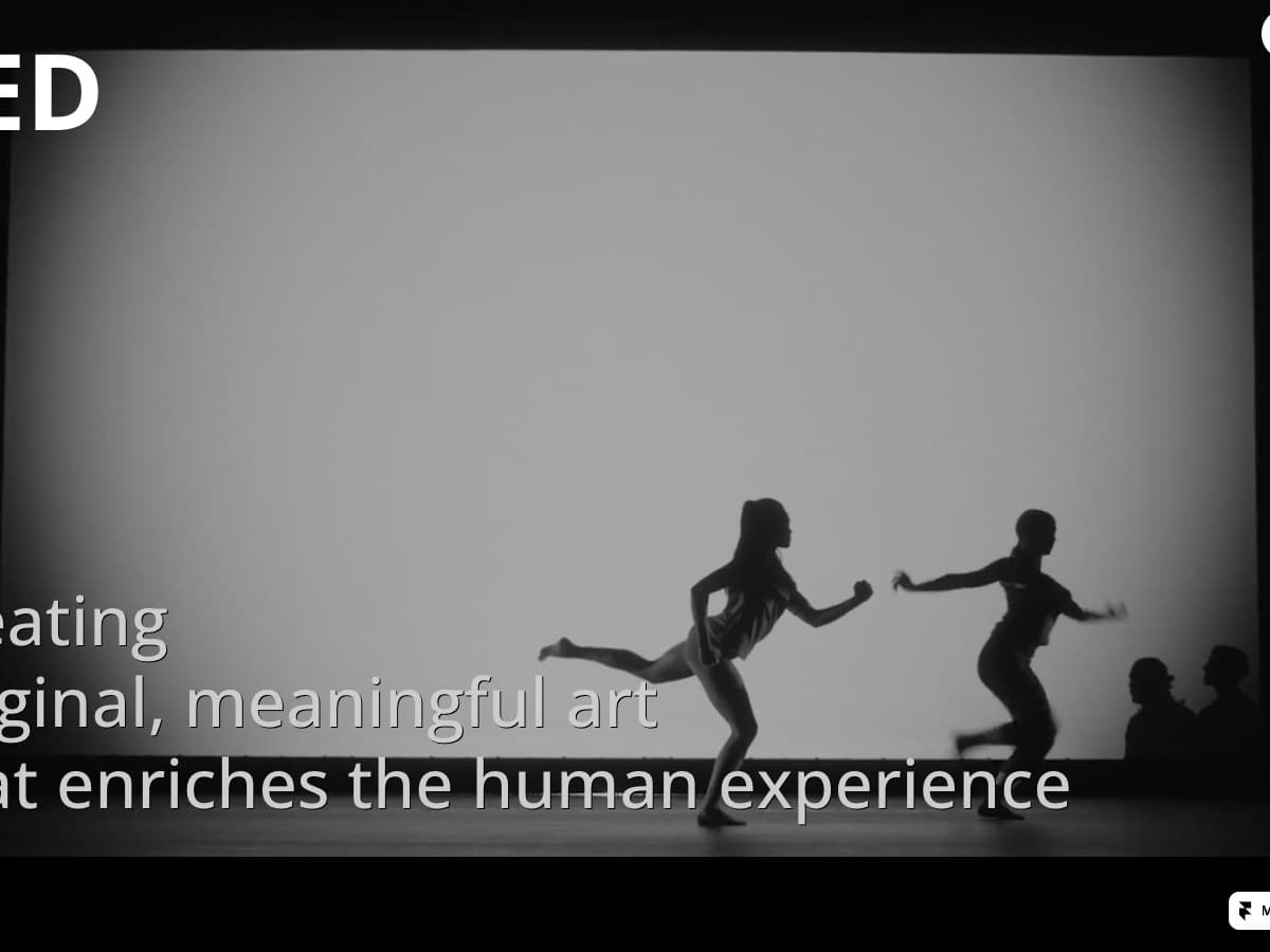 Black and white film still of two silhouetted dancers from the LED site hero